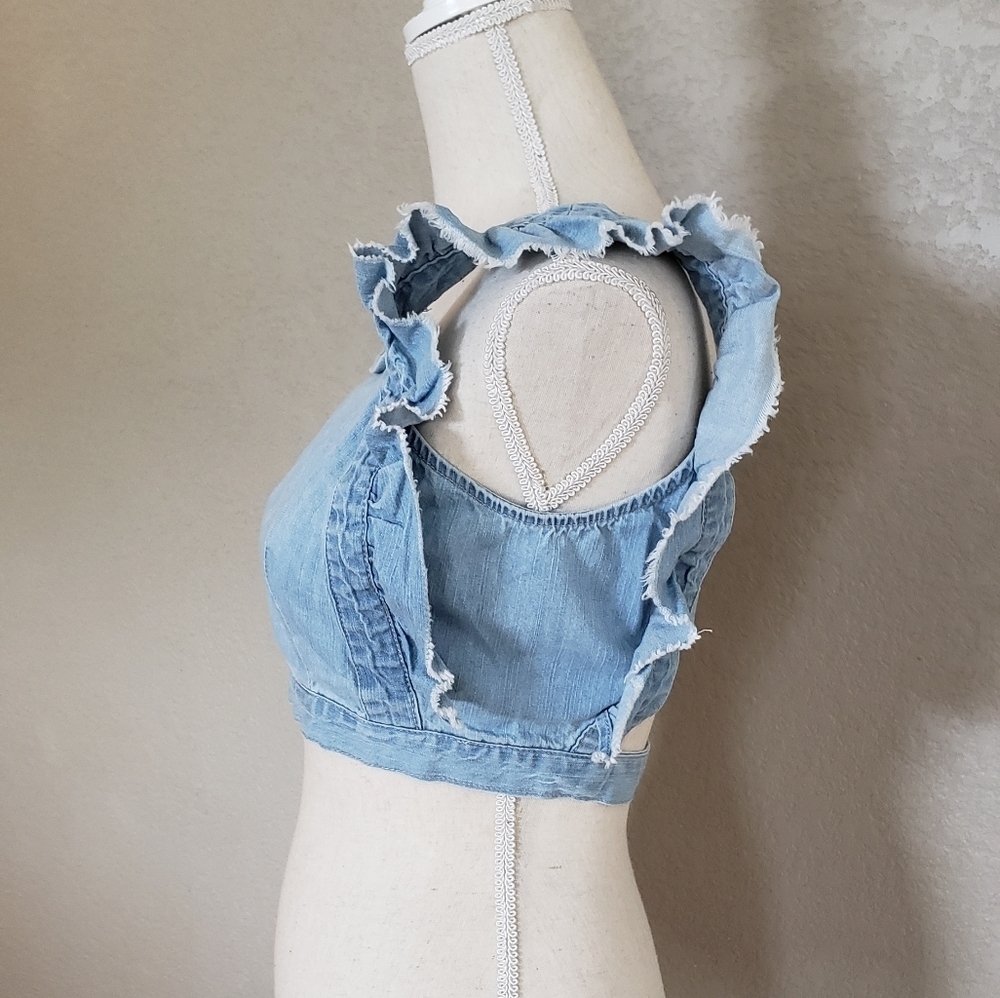 Cooperative denim crop top size Medium - Picture 2 of 8